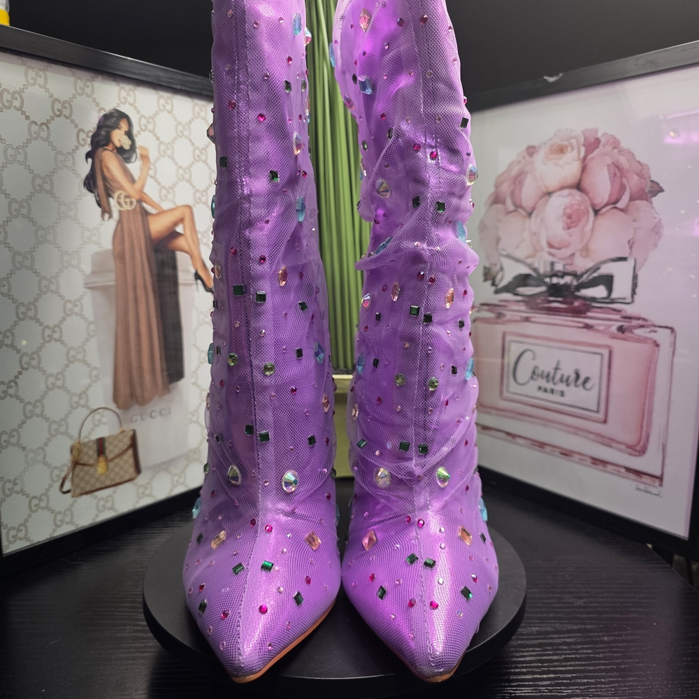 Azalea Wang Embellished Heeled Boots - Picture 4 of 7